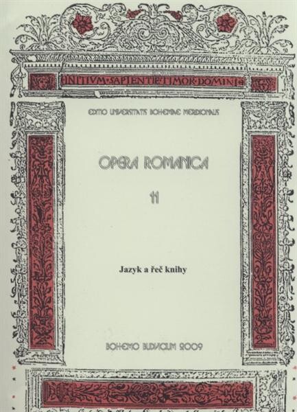 Opera romanica 11 - Jazyk a řeč knihy