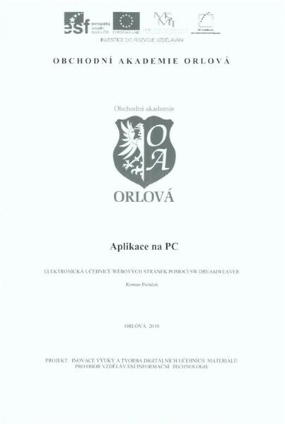 Aplikace na PC : elektronická učebnice webových stránek pomocí sw Dreamweaver