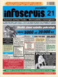 Infoservis : Regionální inzertní noviny : pro okresy Hodonín, Kroměříž, Uherské Hradiště, Vsetín, Zlín a další města