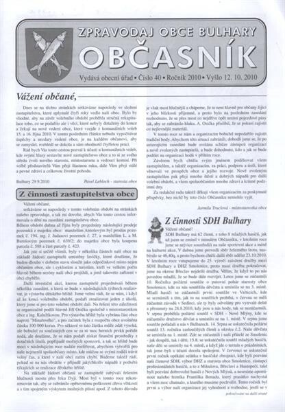 Občasník obce Bulhary