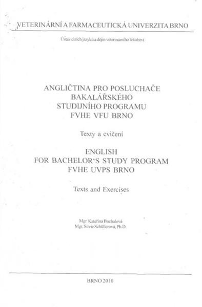 Angličtina pro posluchače bakalářského studijního programu FVHE VFU Brno 