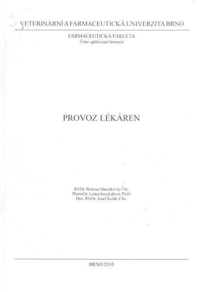 Provoz lékáren