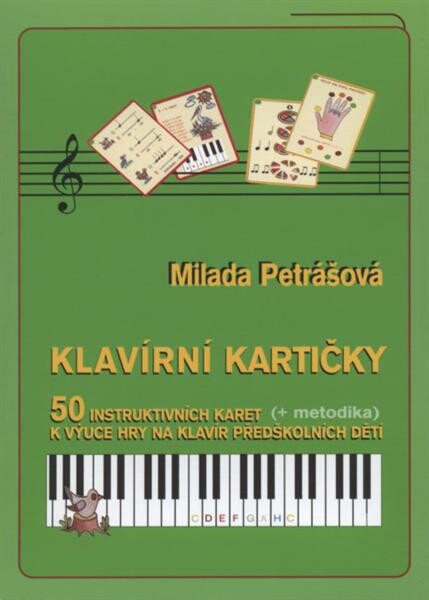 Klavírní kartičky 50 instruktivních karet + metodika k výuce hry na klavír předškolních dětí