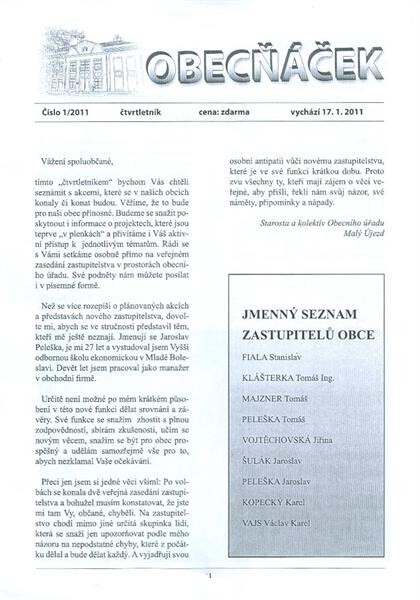 Obecňáček : Malý Újezd - Jelenice - Vavřineč