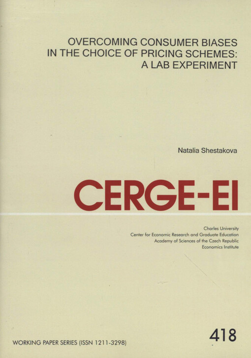Overcoming consumer biases in the choice of pricing schemes : a lab experiment