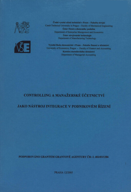 Controlling a manažerské účetnictví jako nástroj integrace v podnikovém řízení