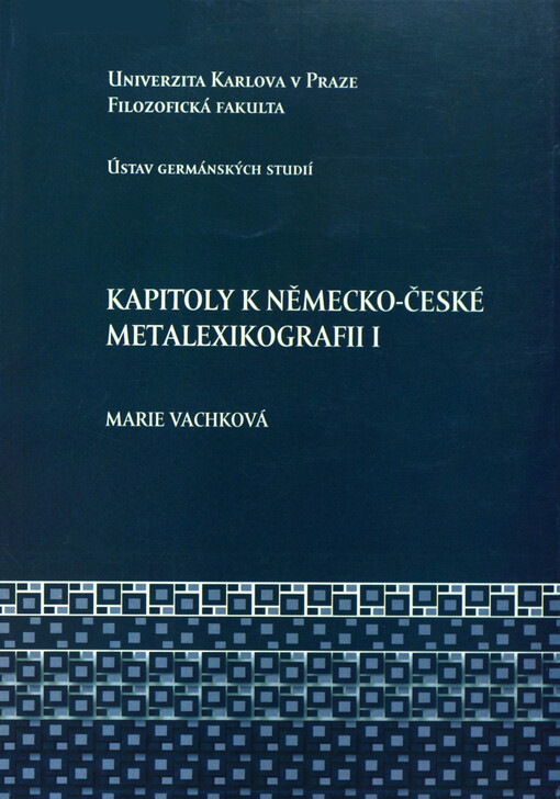 Kapitoly k německo-české metalexikografii I