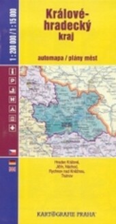 Královéhradecký kraj automapa 1:200^000 Královéhradeckého kraje s rejstříkem sídel, plány měst 1:15^000 s rejstříky ulic - Hradec Králové, Jičín, Náchod, Rychnov nad Kněžnou, Trutnov