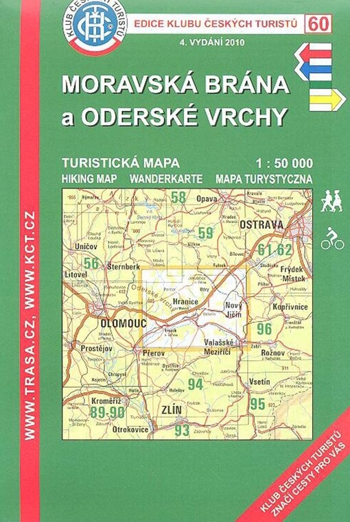 Moravská brána a Oderské vrchy turistická mapa 1:50 000