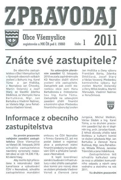 Zpravodaj obce VĹˇemyslice