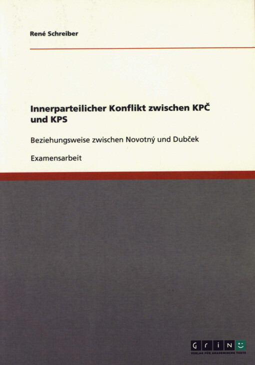 Innerparteilicher Konflikt zwischen KPC  und KPS (German Edition)