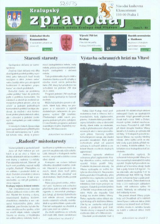 Kralupský zpravodaj : měsíčník města Kralupy nad Vltavou