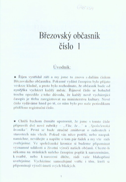 Březovský občasník