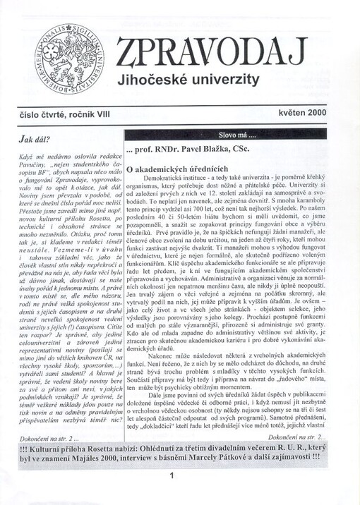 Zpravodaj Jihočeské univerzity