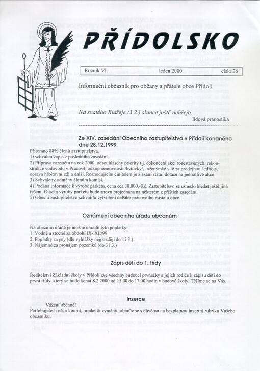 Přídolsko : informační občasník pro občany a přátele obce Přídolí