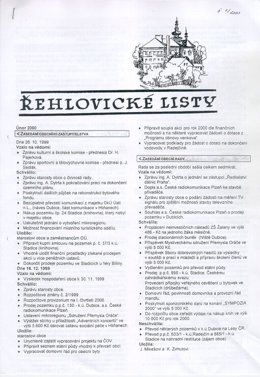 Řehlovické listy