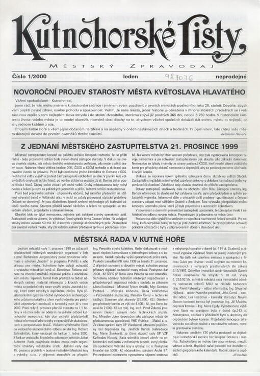 Kutnohorské listy : městský zpravodaj