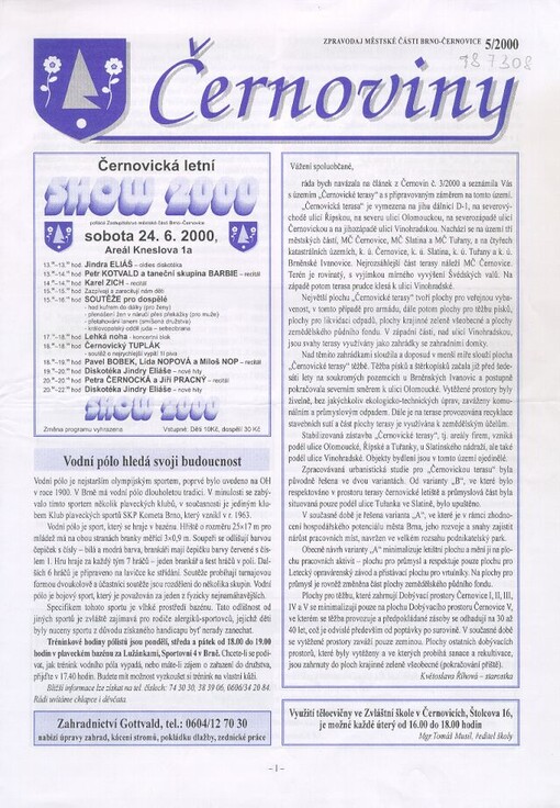 Černoviny : zpravodaj Městské části Brno-Černovice