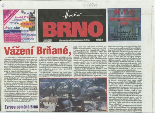 Haló Brno : informační a reklamní časopis města Brna
