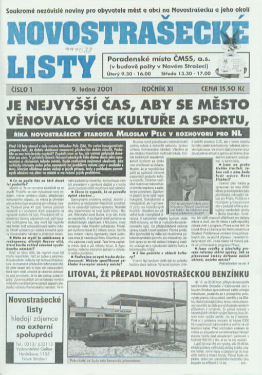 Novostrašecké listy : soukromé nezávislé noviny pro obyvatele měst a obcí na Novostrašecku a jeho okolí