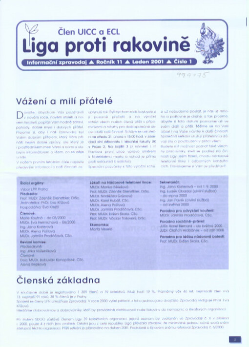 Liga proti rakovině : informační zpravodaj