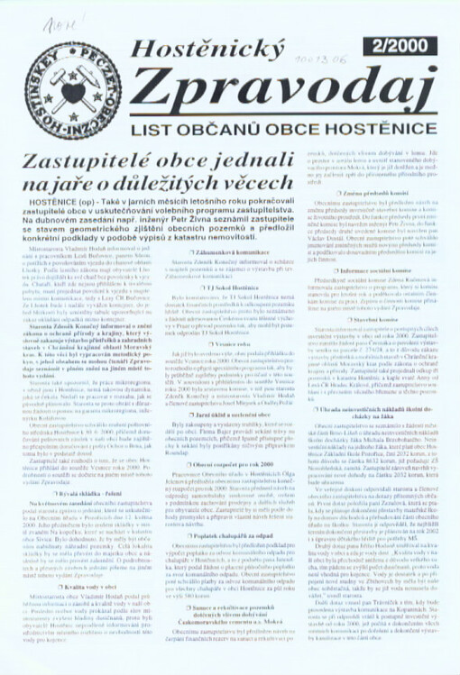 Hostěnický zpravodaj : list občanů obce Hostěnice