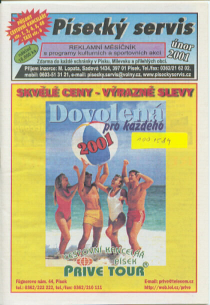 Písecký servis : reklamní měsíčník s programy kulturních a sportovních akcí