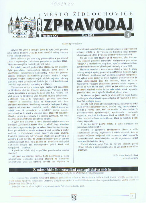 Zpravodaj : Město Židlochovice