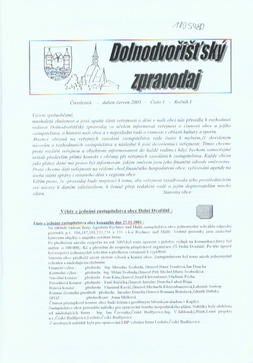 Dolnodvořišťský zpravodaj : čtvrtletník