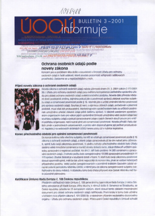 ÚOOÚ informuje : bulletin