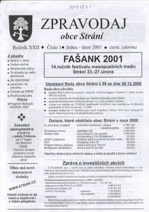 Zpravodaj obce Strání