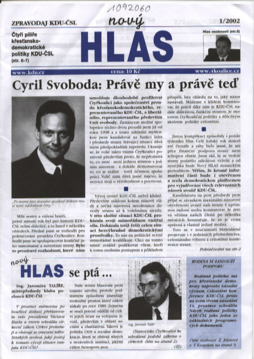 Nový hlas : zpravodaj KDU-ČSL