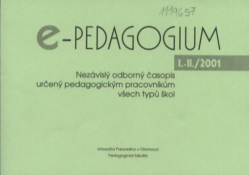 E-pedagogium : nezávislý odborný časopis určený pedagogickým pracovníkům všech typů škol