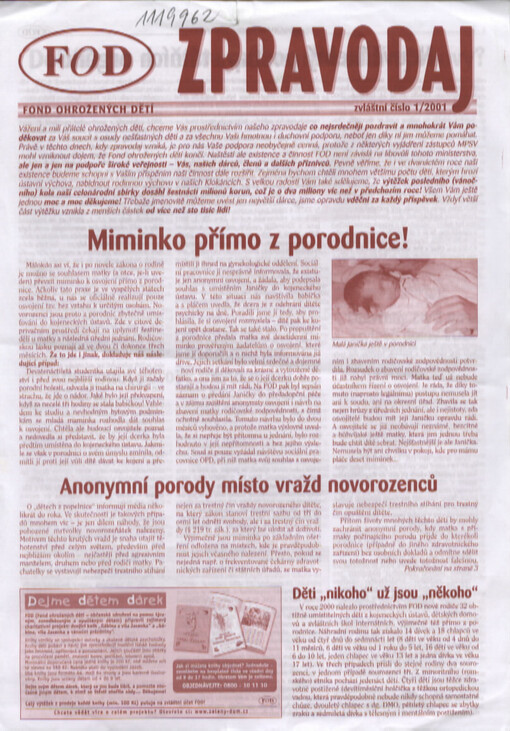 Zpravodaj FOD : Fond ohrožených dětí
