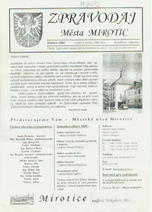 Zpravodaj města Mirotic
