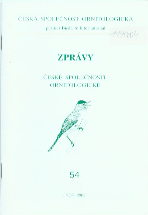 Zprávy České společnosti ornitologické = Bulletin of the Czech Society for Ornithology