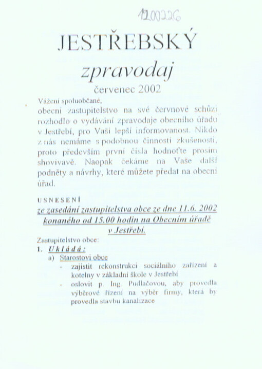 Jestřebský zpravodaj