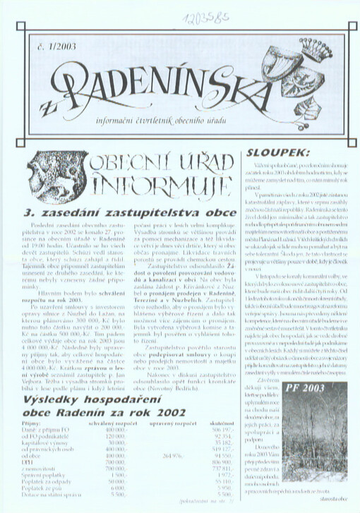Z Radenínska : informační čtvrtletník obecního úřadu