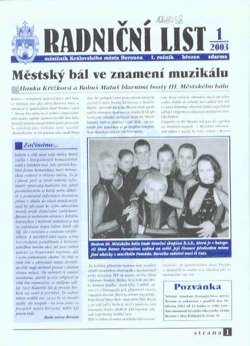Radniční list : měsíčník Královského města Berouna