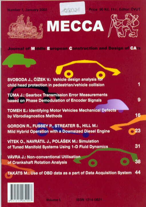 MECCA : journal of Middle European construction and design of cars