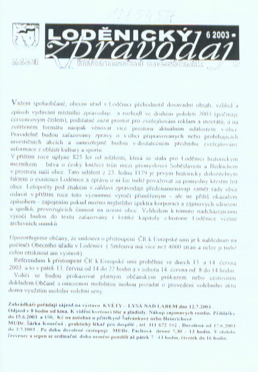 Loděnický zpravodaj : informační měsíčník