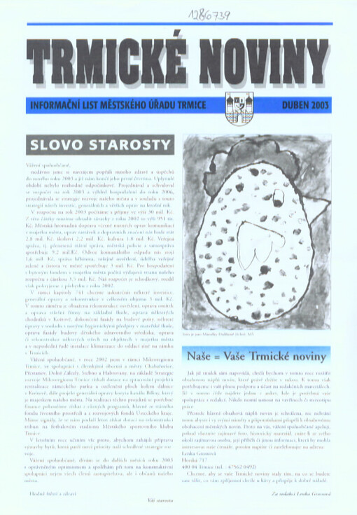 Trmické noviny : informační list městského úřadu Trmice