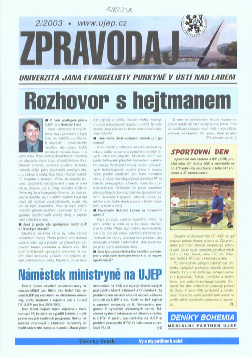 Zpravodaj : Univerzita Jana Evangelisty Purkyně v Ústí nad Labem