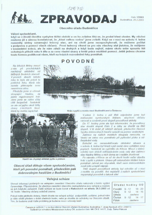 Zpravodaj obecního úřadu Budiměřice