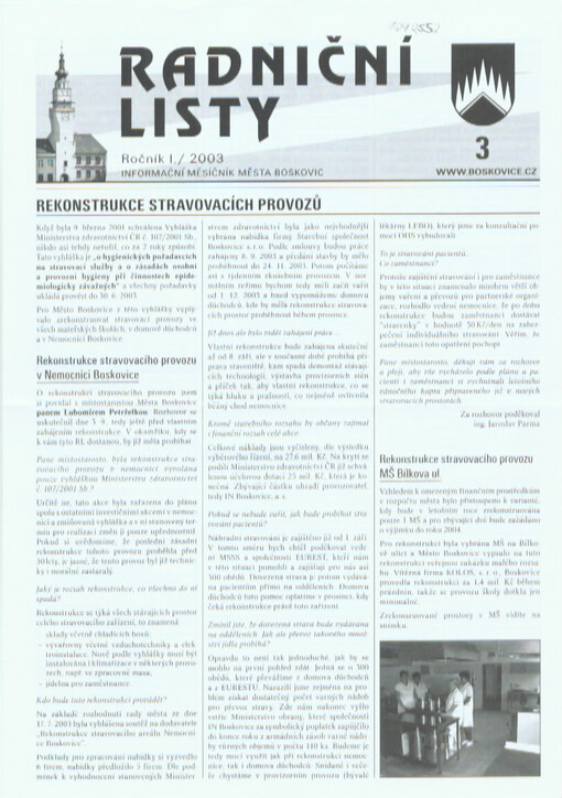 Radniční listy : informační měsíčník města Boskovic