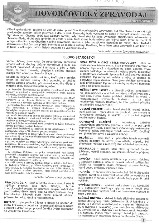 Hovorčovický zpravodaj