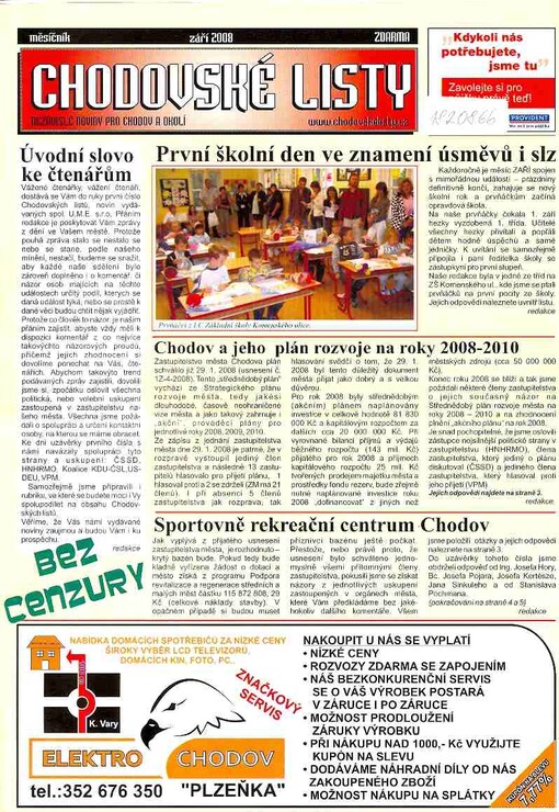 Chodovské listy : nezávislé noviny pro Chodov a okolí