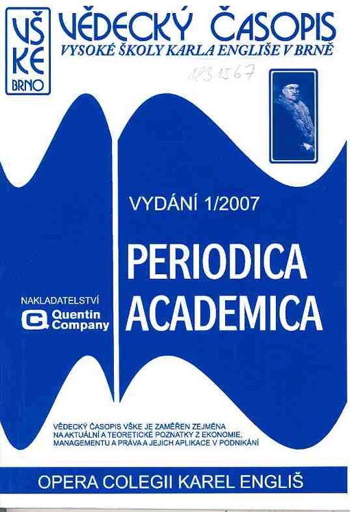 Periodica academica : vědecký časopis Vysoké školy Karla Engliše v Brně