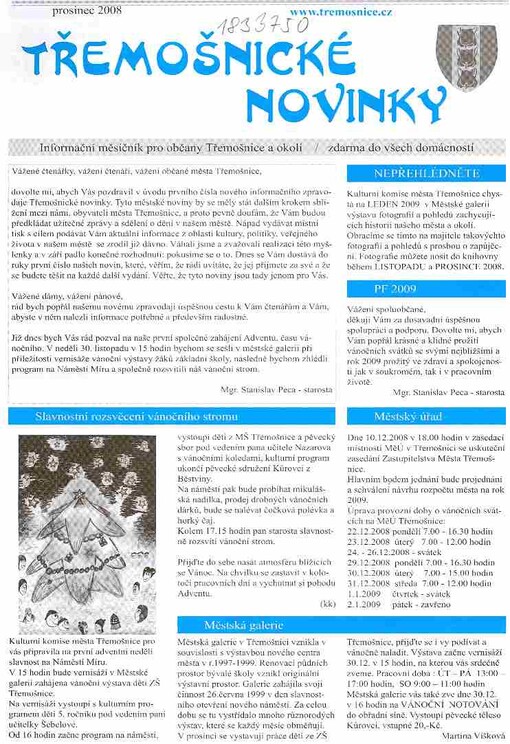 Třemošnické novinky : informační měsíčník pro občany Třemošnice a okolí