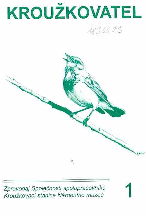 Kroužkovatel : zpravodaj Společnosti spolupracovníků Kroužkovací stanice Národního muzea